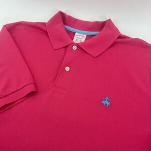 Brooks Brothers Shirt Mens Large Pink Supima Polo Comfort Preppy Casual Golf